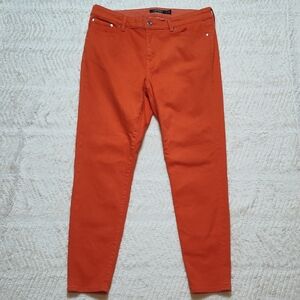 Lauren Ralph Lauren Orange Denim Jeans Women's Size 10 Skinny Ankle E U C